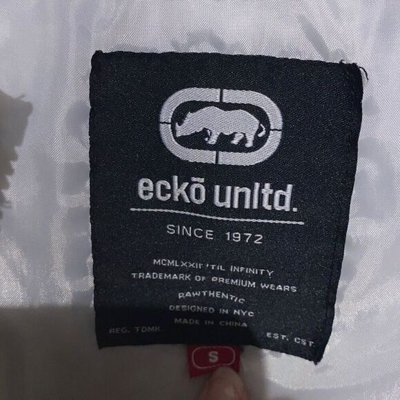 ECKO Unlimited Men's Black & Gray Zip Up Sleeveless Hoodie Vest Size S - Picture 10 of 11